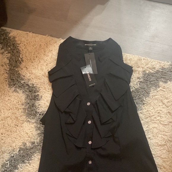 NWT black express button down top - Picture 5 of 6